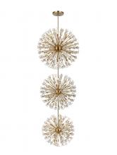  2500G44L3SG - Vera 44 Inch Three Tiers Crystal Starburst Chandelier in Satin Gold