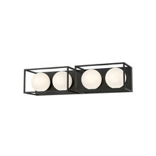  VL519427MBOP - Amelia 27-in Matte Black/Opal Matte Glass 4 Lights Vanity