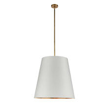  PD311025VBWG - Calor 25-in Vintage Brass/White Linen With Gold Parchment 3 Lights Pendant