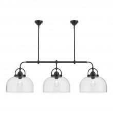  LP461155MB - Lancaster 55-in Matte Black 3 Lights Linear Pendant