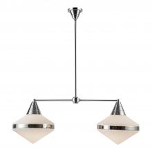  LP348241PNOP - Willard 41-in Polished Nickel/Opal Matte Glass 2 Lights Linear Pendant