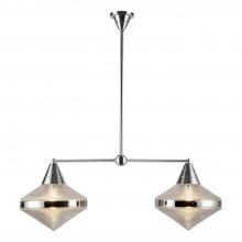 ALORA  LP348241PNPG - Willard 41-in Polished Nickel/Prismatic Glass 2 Lights Linear Pendant