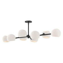  LP548848MBOP - Willow 48-in Matte Black/Opal Matte Glass 8 Lights Linear Pendant