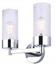  IVL1168A02CH - EDEN 12.875 in. 2 Light Chrome Vanity with Clear Glass Shade