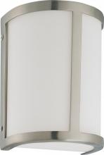  60/2868 - Odeon - 1 Light Wall Sconce with Satin White Glass - Brushed Nickel Finish