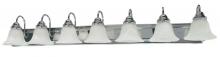  60/290 - Ballerina - 7 Light 48" Vanity with Alabaster Glass - Polished Chrome Finish