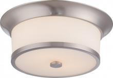  60/5460 - Mobili - 2 Light Flush with Satin White Glass - Brushed Nickel Finish