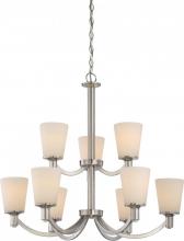  60/5829 - Laguna - 9 Light 2-Tier Hanging with White Glass - Brushed Nickel Finish