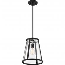  60/6699 - Bruge - 1 Light Pendant - with Clear Glass - Matte Black Finish