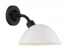  60/6903 - South Street - 1 Light Sconce with- Gloss White and Textured Black Finish