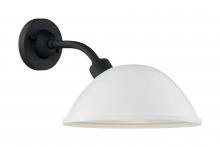 60/6906 - South Street - 1 Light Sconce with- Gloss White and Textured Black Finish