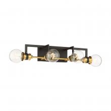  60/6974 - Intention - 4 Light Vanity - Warm Brass and Black Finish