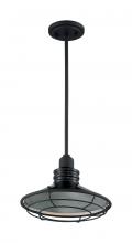  60/7034 - Blue Harbor - 1 Light Pendant with- Black and Silver & Black Accents Finish