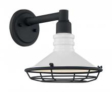  60/7051 - Blue Harbor - 1 Light Sconce with- Gloss White and Textured Black Finish