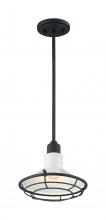  60/7053 - Blue Harbor - 1 Light Pendant with- Gloss White and Black Accents Finish