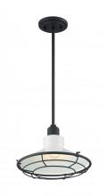  60/7054 - Blue Harbor - 1 Light Pendant with- Gloss White and Black Accents Finish