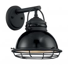  60/7061 - Upton - 1 Light Sconce with- Black and Silver & Black Accents Finish