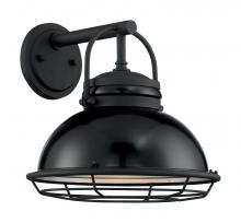  60/7062 - Upton - 1 Light Sconce with- Black and Silver & Black Accents Finish