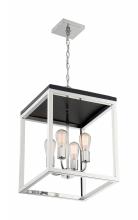  60/7094 - Cakewalk - 4 Light Pendant with- Polished Nickel and Black Accents Finish