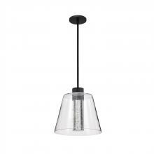  62/2172 - Aura; 12 Inch LED Pendant; Matte Black; K9 Bubble Crystal; 3000K CCT