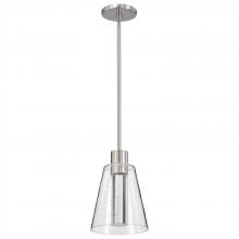  62/2191 - Aura; 7 Inch LED Pendant; Brushed Nickel; K9 Bubble Crystal; 3000K CCT