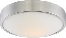  62/775 - Perk - 13'' LED Flush with White Glass - Brushed Nickel Finish