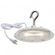  65/973 - 80 Watt; Hi-Pro Shop Light with Plug; 8" Dia.; 3000K; White Finish; 120 Volt