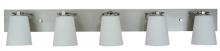  4855 SP/PN/WH - 5-Light Satin Pewter/Polished Nickel/White Glass Mercer Bath Sconce