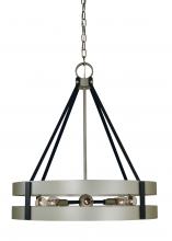  5386 SP/MBLACK - 8-Light Satin Pewter/Matte Black Orion Dining Chandelier