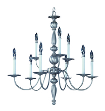  7919 SP - 9-Light Satin Pewter Jamestown Dining Chandelier