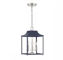  M30013NBLPN - 3-Light Pendant in Navy Blue with Polished Nickel