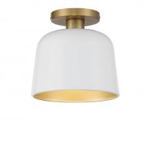  M60067WHNB - 1-Light Ceiling Light in White with Natural Brass
