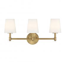  M80051NB - 3-Light Bathroom Vanity Light in Natural Brass