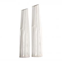  18868 - Kenley Crackled White Vases S/2