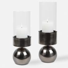  18050 - Tilston Gunmetal Candleholders, Set/2