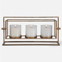  18107 - Wenman Gold Triple Candleholder