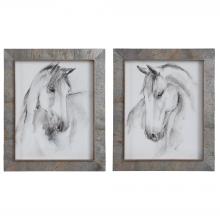 Uttermost 41614 - Uttermost Equestrian Watercolor Framed Prints, S/2