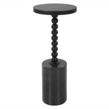  25238 - Bead Black Marble Drink Table