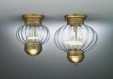  2034G-VG-LT2-CLR - Onion Flush With Galley No Cage Verdi Gris 2 Candelabra Sockets Clear Glass