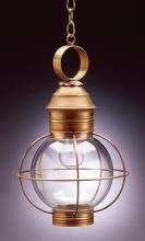  2832-AB-MED-CLR - Caged Round Hanging Antique Brass Medium Base Socket Clear Glass