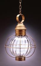  2842-DB-MED-CLR - Caged Round Hanging Dark Brass Medium Base Socket Clear Glass