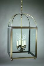  6832-VG-LT4-CLR - Square Corners Hanging Verdi Gris 4 Candelabra Sockets Clear Glass