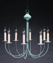  908-VG-LT8 - Hanging J-Arms Verdi Gris 8 Candelabra Sockets