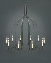  939-VG-LT10 - Hanging J-Arms Verdi Gris 10 Candelabra Sockets