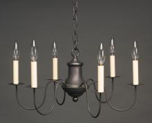  967-VG-LT6 - Hanging S-Arms Verdi Gris 6 Candelabra Sockets