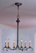  983-VG-LT6 - Hanging S-Arms With Curl Verdi Gris 6 Candelabra Sockets