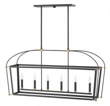 Hinkley 4054BK - Medium Six Light Open Frame Linear