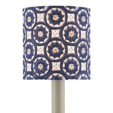  0900-0008 - Block Print Navy Multi Drum Chandelier Shade